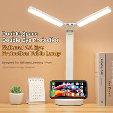 Load image into Gallery viewer, Double Lamp Cap Led Foldable Reading Lamp For Children's Mobile Phone Bracket Desk Study Light Free Shipping Bedroom Table Lamps Decorative Table Lamp Cute Study Lamps for Bedroom Décor