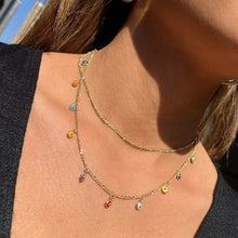 将图片加载到图库查看器,Double Strand Figaro Evil Eye Drop Necklace
