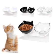 Load image into Gallery viewer, Double Transparent Non-slip Food Bowl With Protection For Cats Modern Kitten Food Bowl Pet Accessories
