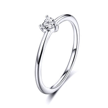 Load image into Gallery viewer, 925 Sterling Silver Ring Size 6.0 with CZ and Platinum Plating for Women