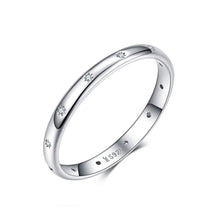 Load image into Gallery viewer, 925 Sterling Silver Size 6.0 Plated Platinum Pavé Setting CZ Ring for Women