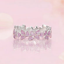 Load image into Gallery viewer, 925 Sterling Silver Enamel Platinum Plated Ring Size 6 for Women