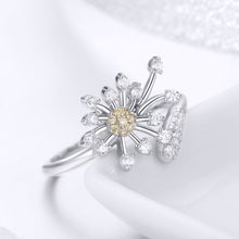 Load image into Gallery viewer, 925 Sterling Silver Ring with Plated Platinum and Pavé Setting CZ