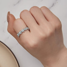 Load image into Gallery viewer, 925 Sterling Silver Enamel Process Plated Platinum Ring Size 6 for Women