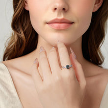 Load image into Gallery viewer, 925 Sterling Silver Agate and CZ Pendant Ring Size 6 for Women