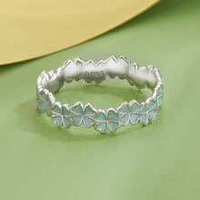 Load image into Gallery viewer, 925 Sterling Silver Enamel and Platinum Plated Ring Size 6 for Women