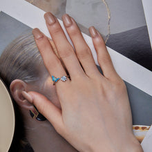 将图片加载到图库查看器,925 Sterling Silver Opal Nanometer Stone Plated Platinum Ring