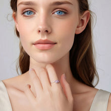 Load image into Gallery viewer, 925 Sterling Silver Plated White Gold 0.65cm Pendant Ring Size 6 for Women