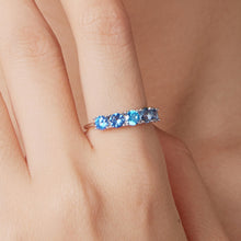 Load image into Gallery viewer, 925 Sterling Silver Ring with White Gold Plating for Women, Size 6.0