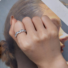 Load image into Gallery viewer, 925 Sterling Silver Ring with 4.5mm Pavé Set CZ, Size 7, for Women