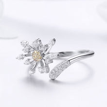 Load image into Gallery viewer, 925 Sterling Silver Ring with Plated Platinum and Pavé Setting CZ