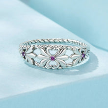 Load image into Gallery viewer, 925 Sterling Silver Oxidized 1.3mm Pavé Set CZ Ring Size 6.0 for Women