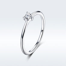 Load image into Gallery viewer, 925 Sterling Silver Ring Size 6.0 with CZ and Platinum Plating for Women