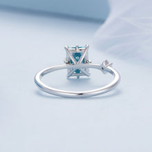 Load image into Gallery viewer, 925 Sterling Silver 1.40mm Width CZ & Glass Ring Size 6 for Women