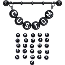 将图片加载到图库查看器,Handmade Custom Black Personalized Name Dangle Industrial Barbell 40mm