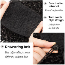 将图片加载到图库查看器,Drawstring Puff Ponytail Afro Kinky Curly Hair Extension Synthetic Clip in Pony Tail African American Hair Extension Short Kinky Curly Pineapple Pony Tail Clip in on Wrap Up-do Hair Extensions for African American Women