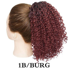 将图片加载到图库查看器,Drawstring Puff Ponytail Afro Kinky Curly Hair Extension Synthetic Clip in Pony Tail African American Hair Extension Short Kinky Curly Pineapple Pony Tail Clip in on Wrap Up-do Hair Extensions for African American Women