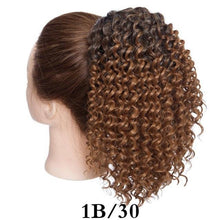 将图片加载到图库查看器,Drawstring Puff Ponytail Afro Kinky Curly Hair Extension Synthetic Clip in Pony Tail African American Hair Extension Short Kinky Curly Pineapple Pony Tail Clip in on Wrap Up-do Hair Extensions for African American Women