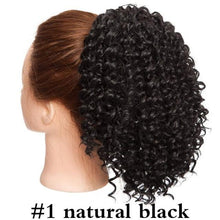 将图片加载到图库查看器,Drawstring Puff Ponytail Afro Kinky Curly Hair Extension Synthetic Clip in Pony Tail African American Hair Extension Short Kinky Curly Pineapple Pony Tail Clip in on Wrap Up-do Hair Extensions for African American Women