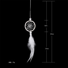 将图片加载到图库查看器,Dream Catcher Cars Rear View Mirror Mini Pure White Small Feather Wind Chimes Wall Hanging Decor Handmade Catcher Feather Wall Hanging Decorations Car Charm Ornament Pendant