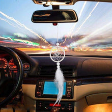 将图片加载到图库查看器,Dream Catcher Cars Rear View Mirror Mini Pure White Small Feather Wind Chimes Wall Hanging Decor Handmade Catcher Feather Wall Hanging Decorations Car Charm Ornament Pendant