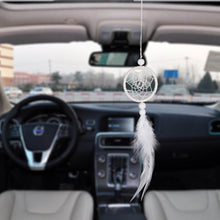 将图片加载到图库查看器,Dream Catcher Cars Rear View Mirror Mini Pure White Small Feather Wind Chimes Wall Hanging Decor Handmade Catcher Feather Wall Hanging Decorations Car Charm Ornament Pendant
