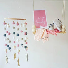 Load image into Gallery viewer, Dream Catcher Decoration Home Wind Chime Bed Bell Children's Girls Room Decor Newborn Baby Bed Bell Dream Catcher String Pendant Kids Room Decoration Wooden Wind Chime Bed Bell Nursery Crib Bed Bell Baby Bedroom Ceiling Woven Beads Wind Chime