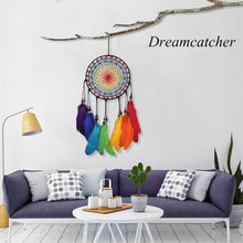 Load image into Gallery viewer, Dream Catcher Handmade Ornaments Wall Decor Handmade Jewelry Wind Chimes Rainbow Feather Dream Catchers For Gifts Wedding Home Decorations Photography As Prop