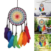 Load image into Gallery viewer, Dream Catcher Handmade Ornaments Wall Decor Handmade Jewelry Wind Chimes Rainbow Feather Dream Catchers For Gifts Wedding Home Decorations Photography As Prop