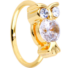 Load image into Gallery viewer, 20G 5/16 Clear CZ Gem Gold Tone Owl Eye Seamless Circular Ring