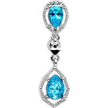 将图片加载到图库查看器,Aqua Gem Twin Top Mount Dangle Belly Ring