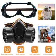 Load image into Gallery viewer, Dual Filter Cartridge Respirator Mask with Goggles