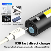 Load image into Gallery viewer, Dual Power LED Flashlight With Pure Beam Slide Focus Waterproof Rechargeable LED USB Telescopic Zoom Portable Flashlight For Night Lighting Night Riding Camping High-Powered Flash Lights