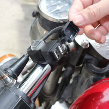 Load image into Gallery viewer, Dual USB Port 9-24V Waterproof Motorbike Motorcycle Handlebar Charger Adapter