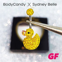 将图片加载到图库查看器,Sydney Belle Girlfriend Collection Yellow Pink CZ Gem Rubber Duck Ducky Belly Ring