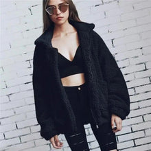 将图片加载到图库查看器,Durable Autumn Winter Faux Fur Coat For Women Casual Warm Soft Zipper Fur Jacket Plush Overcoat Pocket Plus Size Teddy Coat For Female