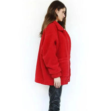 将图片加载到图库查看器,Durable Autumn Winter Faux Fur Coat For Women Casual Warm Soft Zipper Fur Jacket Plush Overcoat Pocket Plus Size Teddy Coat For Female