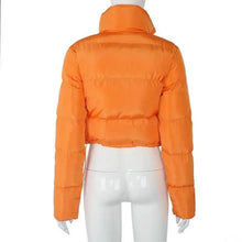 Load image into Gallery viewer, Durable Faux PU Leather Bubble Puffer Winter Warm Jacket Women Coats Long Sleeve Outerwear Zipper Casual Slim jacket