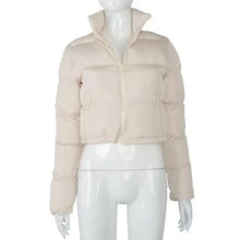 Load image into Gallery viewer, Durable Faux PU Leather Bubble Puffer Winter Warm Jacket Women Coats Long Sleeve Outerwear Zipper Casual Slim jacket