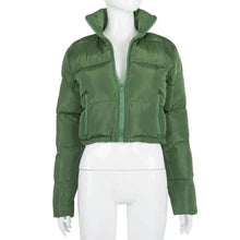 Load image into Gallery viewer, Durable Faux PU Leather Bubble Puffer Winter Warm Jacket Women Coats Long Sleeve Outerwear Zipper Casual Slim jacket