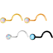 Load image into Gallery viewer, White 3mm Synthetic Opal Anodized Press Fit Nose Screw 4 Pack Set