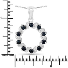 Load image into Gallery viewer, 1.30 Carat Genuine Blue Sapphire and White Topaz .925 Sterling Silver Pendant