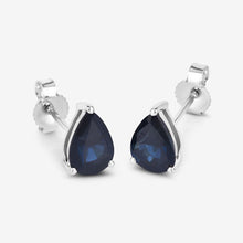 Load image into Gallery viewer, 1.60 Carat Genuine Blue Sapphire 10K White Gold Earrings