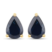 Load image into Gallery viewer, 1.60 Carat Genuine Blue Sapphire 10K Yellow Gold Earrings