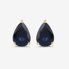Load image into Gallery viewer, 1.60 Carat Genuine Blue Sapphire 10K Yellow Gold Earrings
