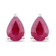 Load image into Gallery viewer, 1.60 Carat Genuine Ruby 14K White Gold Earrings