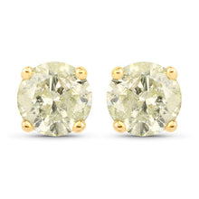 Load image into Gallery viewer, 1.12 Carat Genuine LB Diamond 14K Yellow Gold Earrings