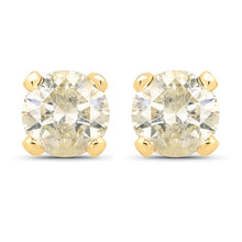 Load image into Gallery viewer, 0.98 Carat Genuine LB Diamond 14K Yellow Gold Earrings