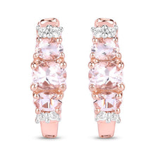 Load image into Gallery viewer, 1.32 Carat Genuine Morganite and White Topaz .925 Sterling Silver Earrings