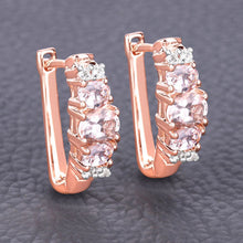 Load image into Gallery viewer, 1.32 Carat Genuine Morganite and White Topaz .925 Sterling Silver Earrings